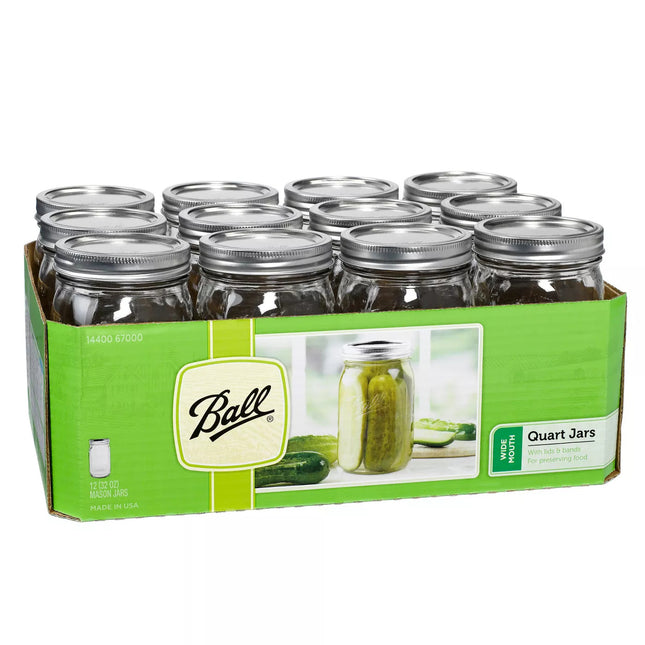 Frascos de vidrio de 16oz - Boca ancha (12pzs)