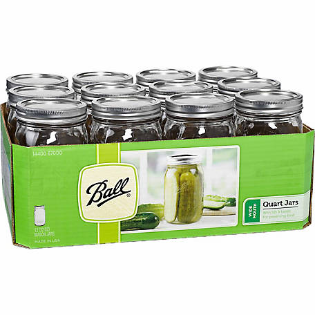 Frascos de vidrio de 32oz - Boca Ancha  (12 Pzs)