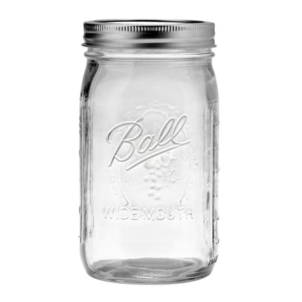 Frascos de vidrio de 32oz - Boca Ancha  (12 Pzs)