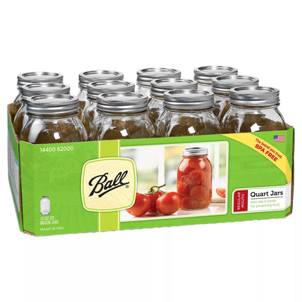 Frascos de vidrio de 32oz - Boca regular (12pzs)
