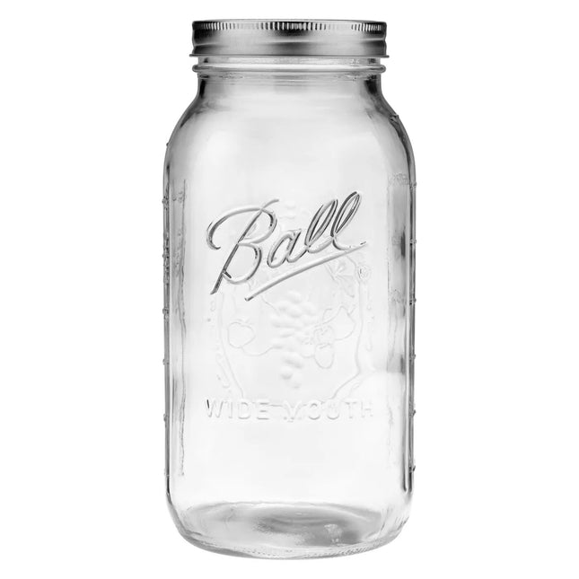 Frascos de vidrio de 64oz - Boca Ancha (6 Pzs)