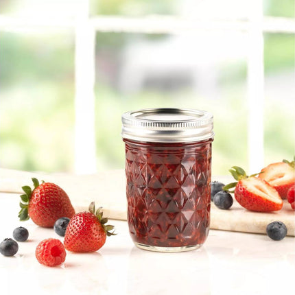 Frascos de vidrio de 4oz - Diseño de rombos (12pzs)